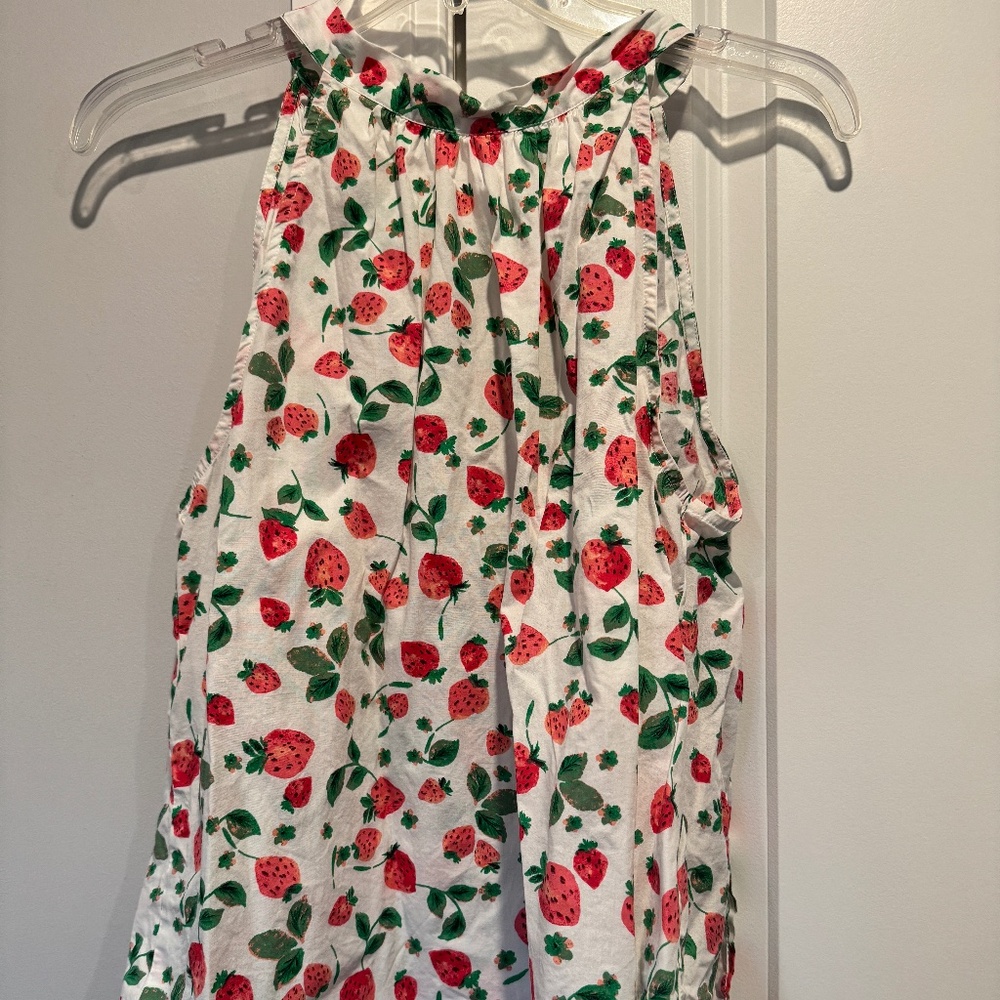 J Crew Strawberry Print Halter Top - size medium